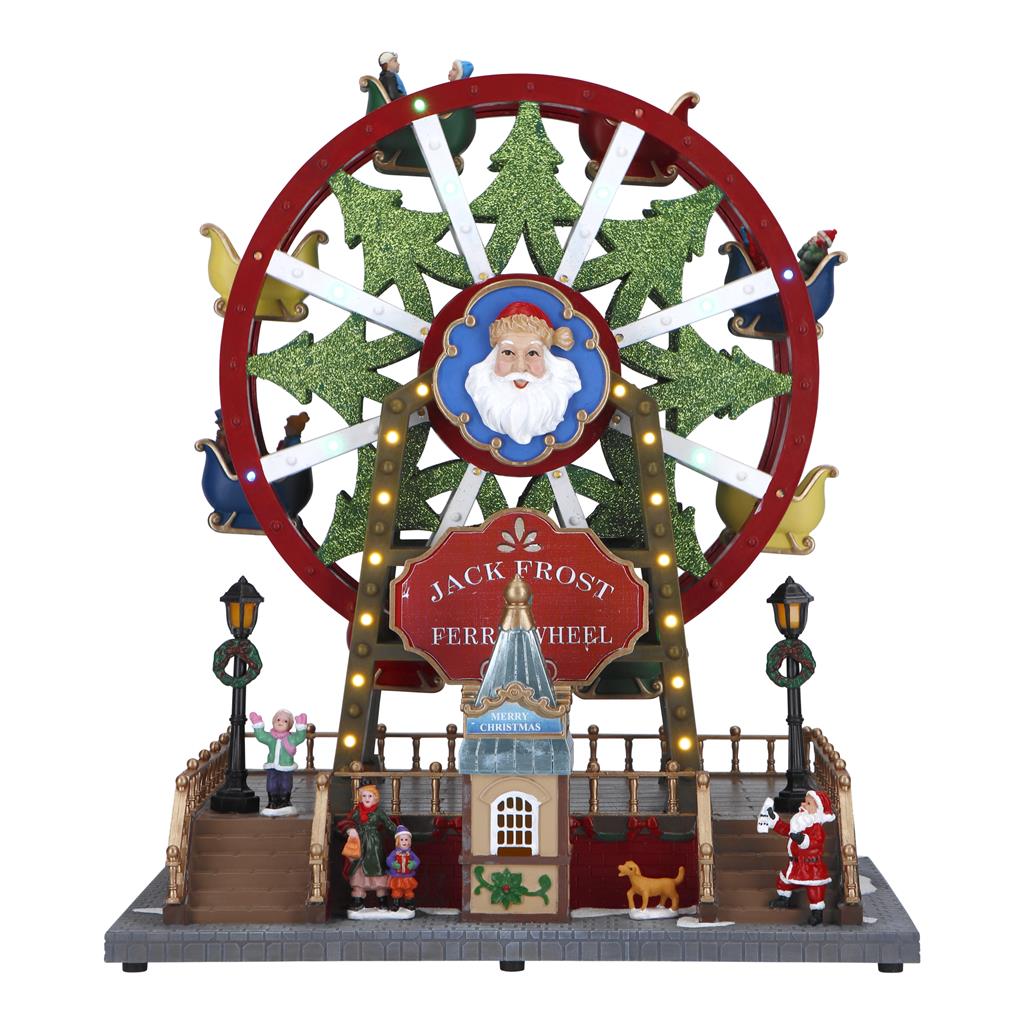 TIMSTOR Ferris Wheel Carousel Christmas Scene 34cm with LED Music and Movement