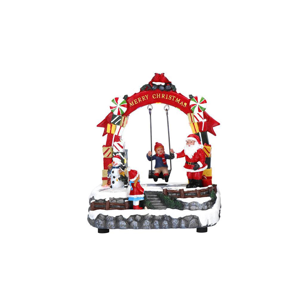 TIMSTOR Christmas Landscape Scene 22x19cm Christmas Decoration with LED Music Movement