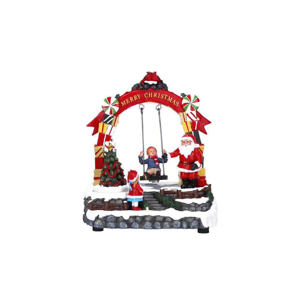 TIMSTOR Christmas Landscape Scene 22x19cm Christmas Decoration with LED Music Movement