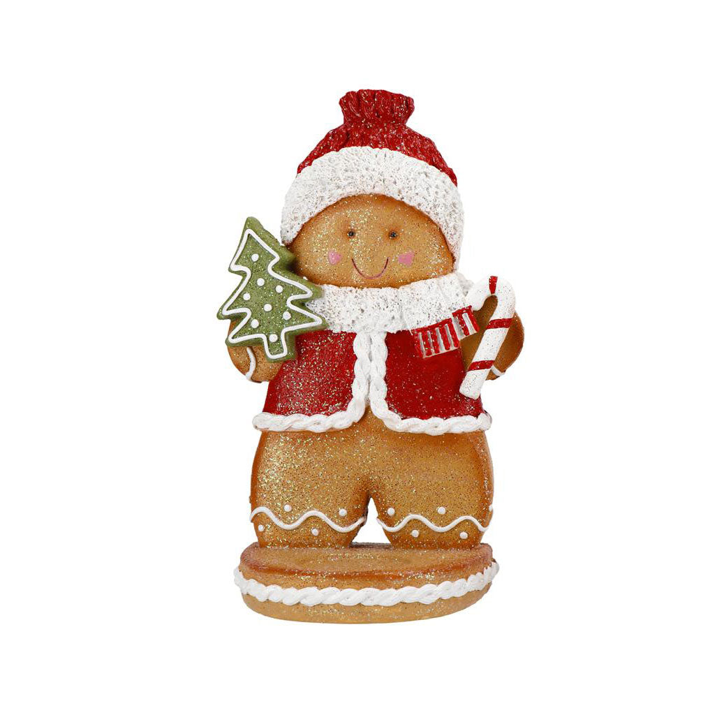 TIMSTOR Christmas Decoration Gingerbread Man Biscuit 20.5cm Polyresin