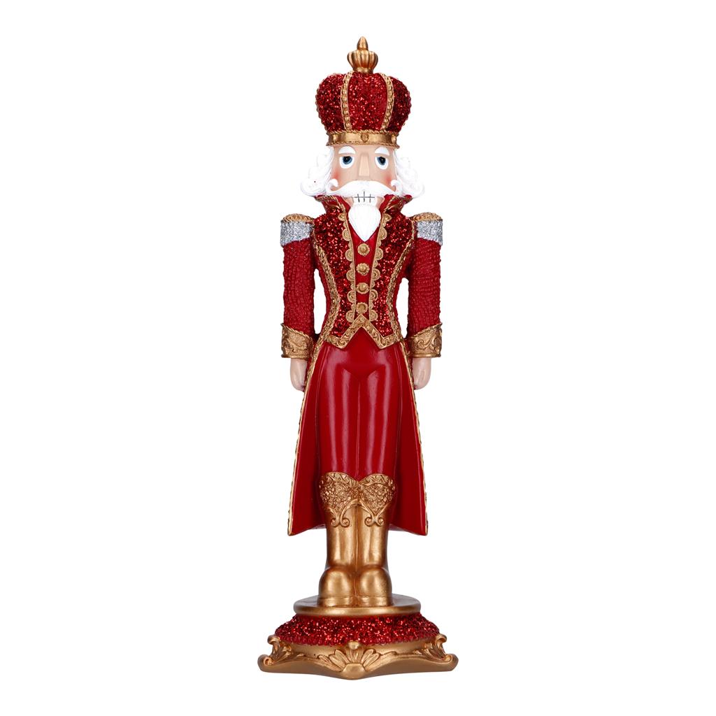 TIMSTOR Soldatino Schiaccianoci di Natale Nutcracker 45,5cm Poliresina Rosso e Oro