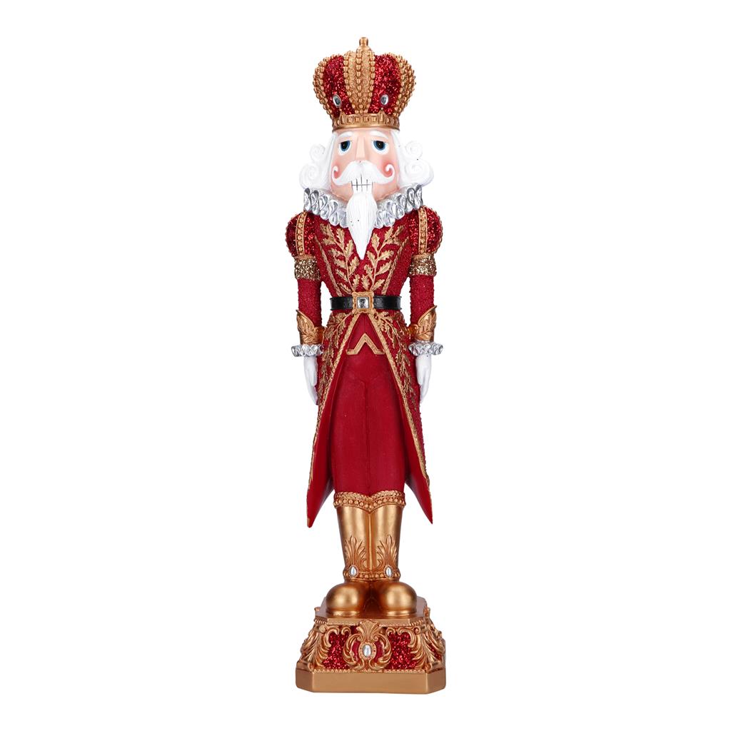 TIMSTOR Soldatino Schiaccianoci di Natale Nutcracker 61,5cm Poliresina Rosso e Oro