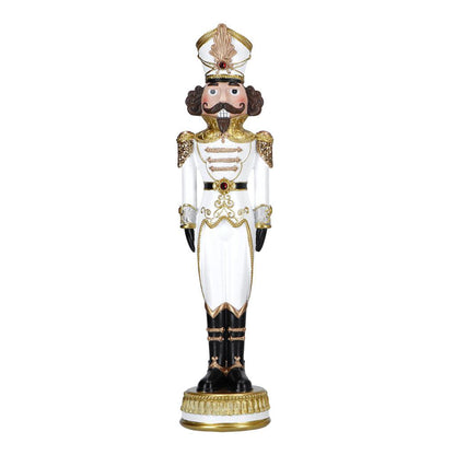 TIMSTOR Christmas Nutcracker Soldier Nutcracker 35cm White and Gold Polyresin