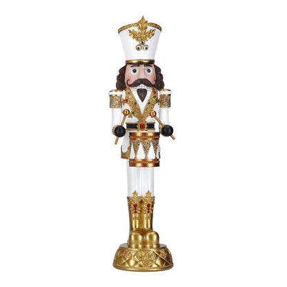 TIMSTOR Christmas Nutcracker Soldier Nutcracker 35cm White and Gold Polyresin