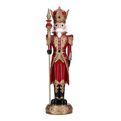 TIMSTOR Soldatino Schiaccianoci di Natale Nutcracker 35,5cm Poliresina Rosso e Oro