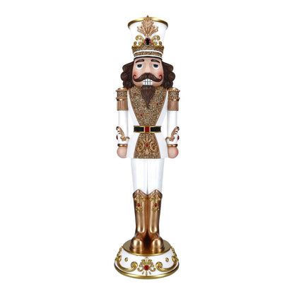 TIMSTOR Christmas Nutcracker Toy Soldier Nutcracker 122cm Polyresin White and Gold