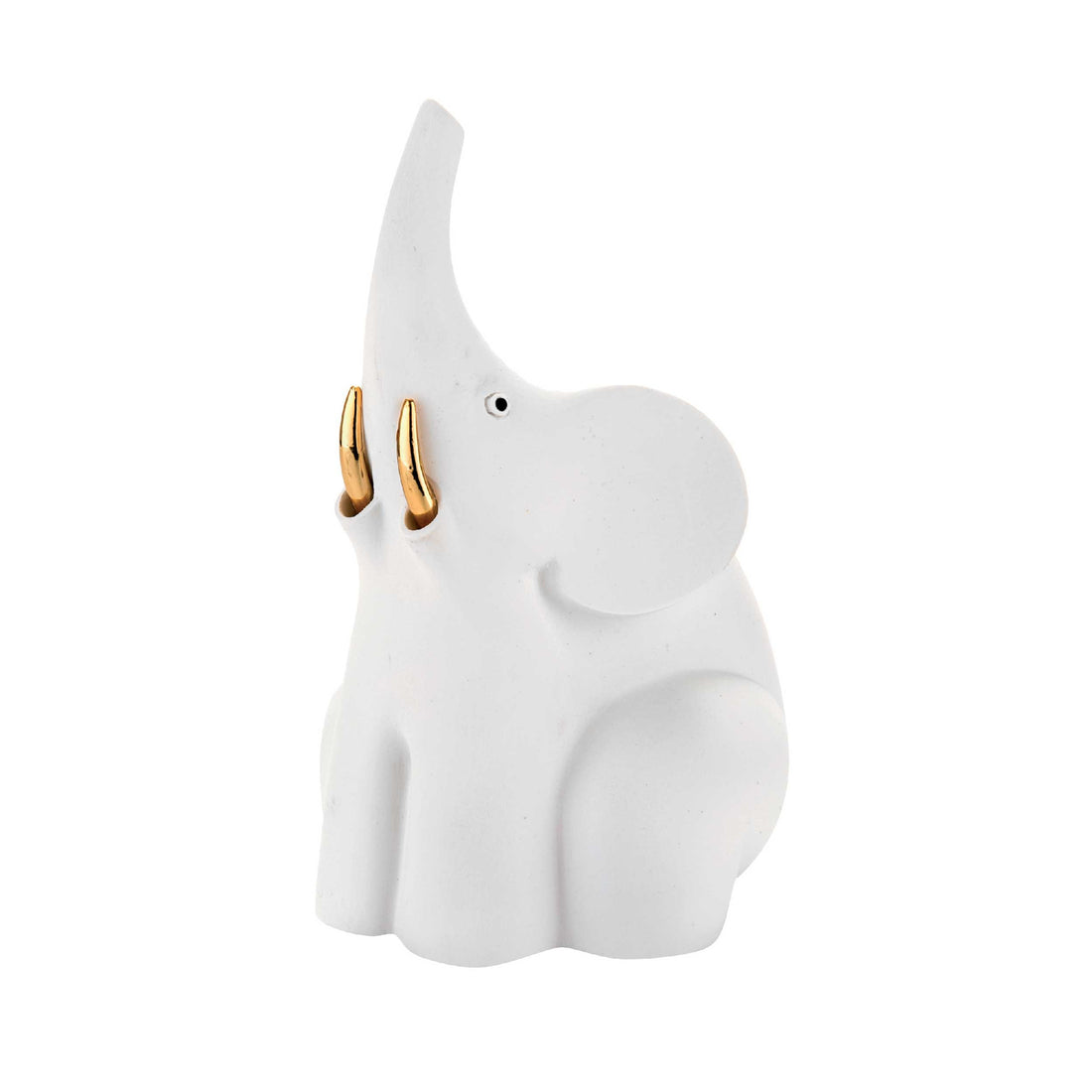 BONGELLI PREZIOSI Stylized Elephant Table Sculpture 10cm Marmorino White