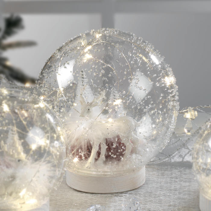 MASCAGNI CASA Sphere Glass Ball with LED 15cm Christmas Decoration