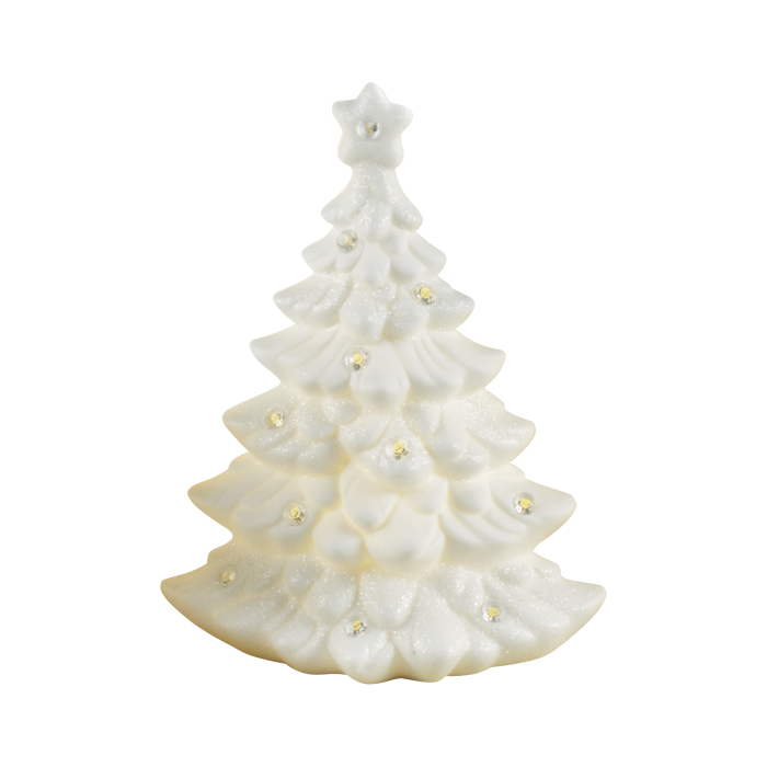 MASCAGNI CASA Abete Albero di Natale in Porcellana con LED 19cm Bianco