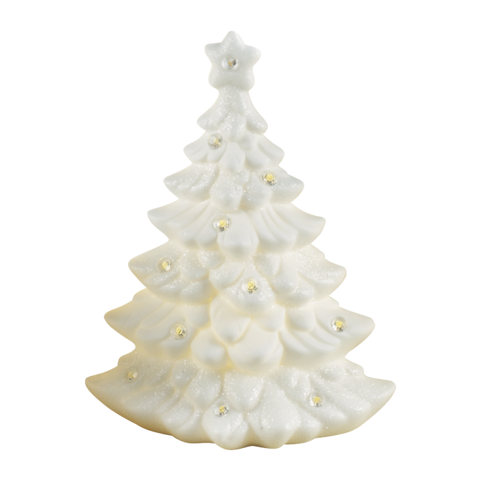 MASCAGNI CASA Fir Porcelain Christmas Tree with LED 25cm White