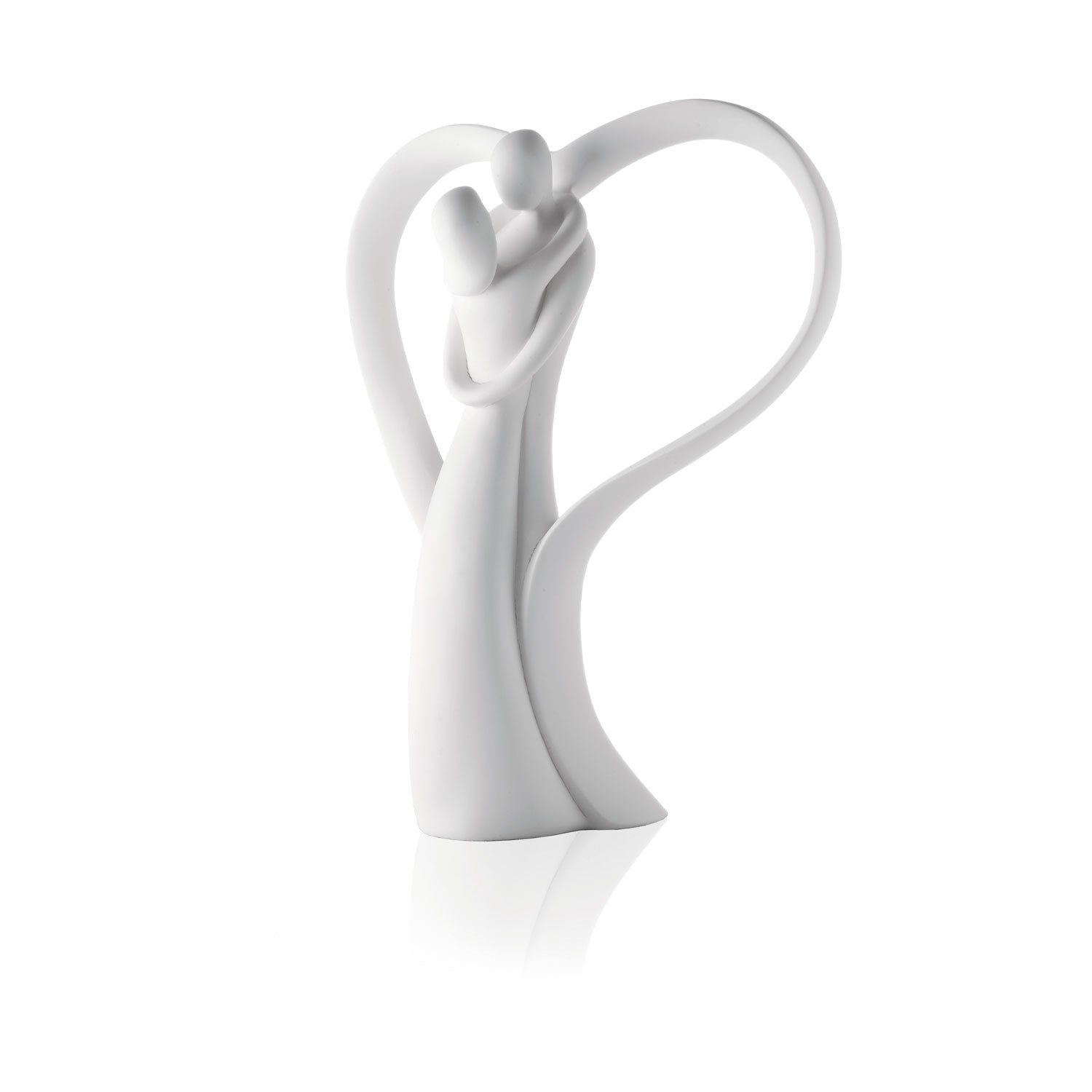 BONGELLI PREZIOSI - Statua Figura Innamorati Cuore Bianco 39cm Marmorino