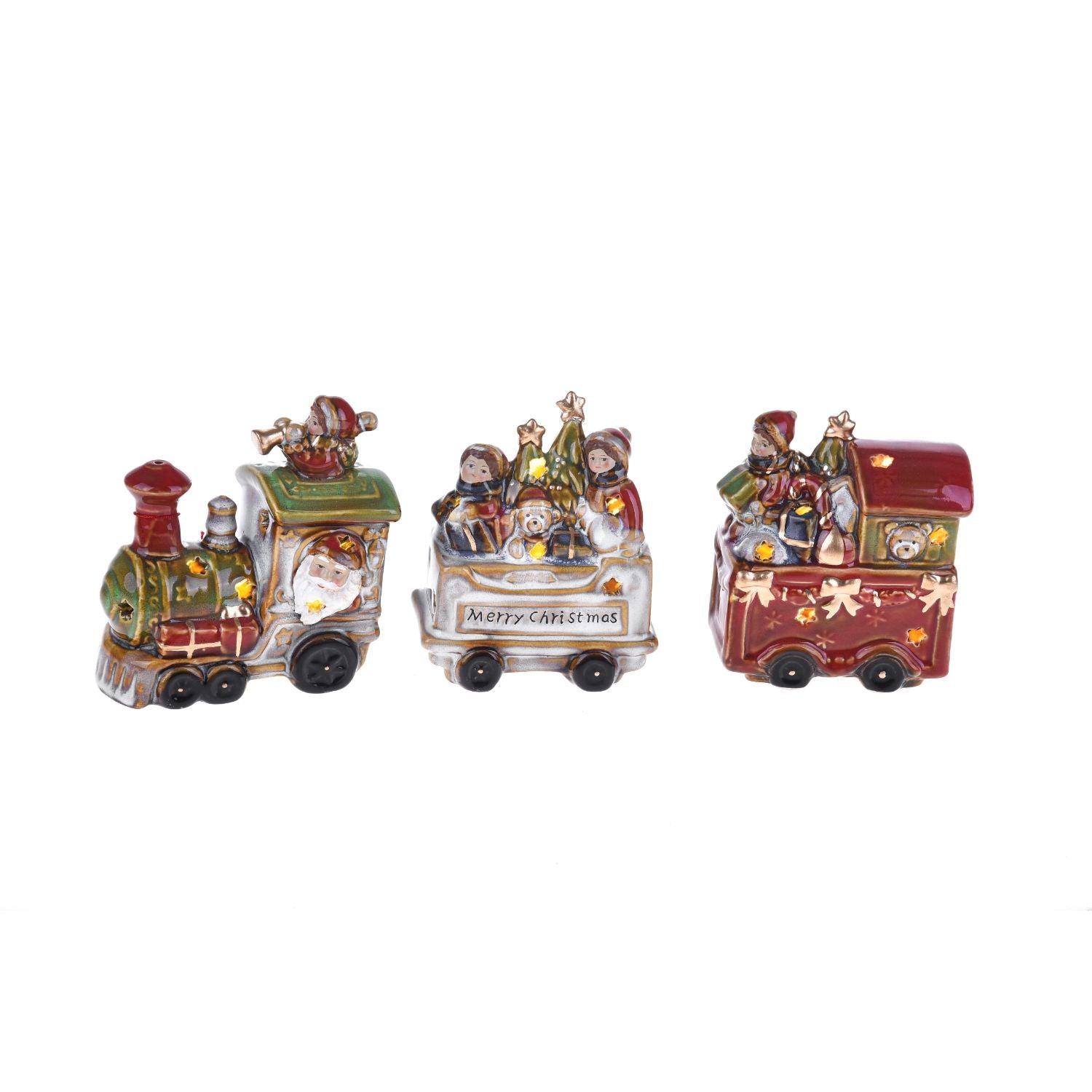 BIANCHI DINO Christmas Train Christmas Decoration 32cm Ceramic