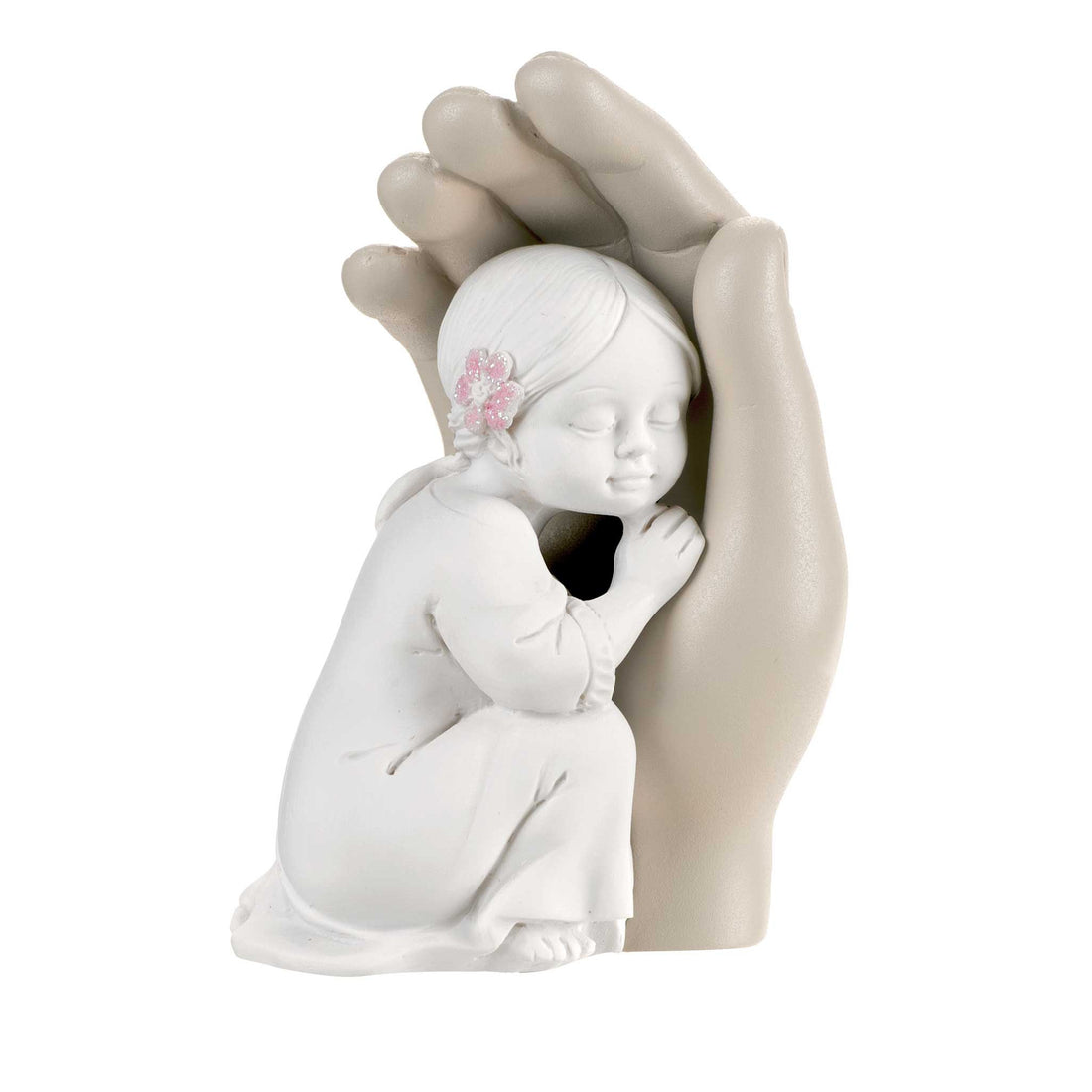 BONGELLI PREZIOSI Sculpture of Girl Baptism Hazelnut 10.5cm Marmorino