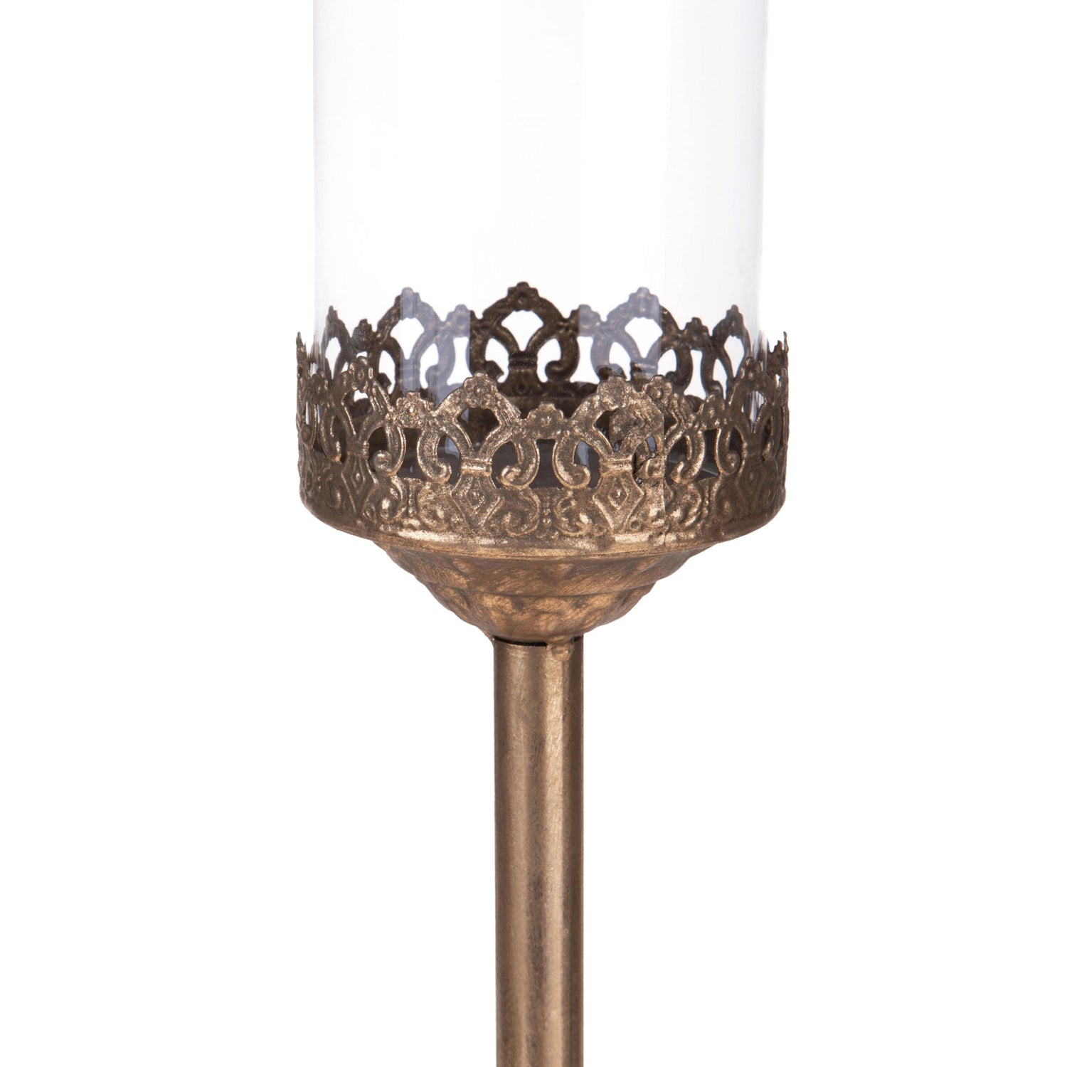 BIANCHI DINO Candeliere Candelabro Singolo Liberty 55cm Champagne Metallo