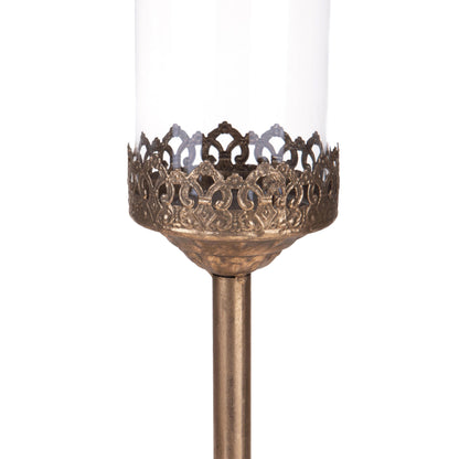 BIANCHI DINO Candeliere Candelabro Singolo Liberty 55cm Champagne Metallo