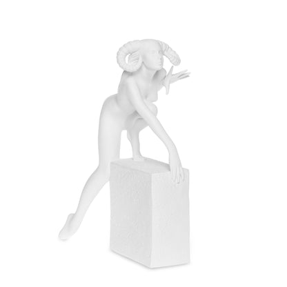 CHRISTEL by Sommer Figure Statue Zodiac Aries 25cm White Polyresin