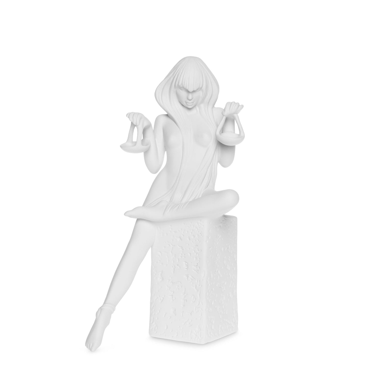 CHRISTEL by Sommer Figura Statuetta Zodiaco Bilancia 24cm Bianco Poliresina