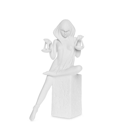 CHRISTEL by Sommer Figura Statuetta Zodiaco Bilancia 24cm Bianco Poliresina