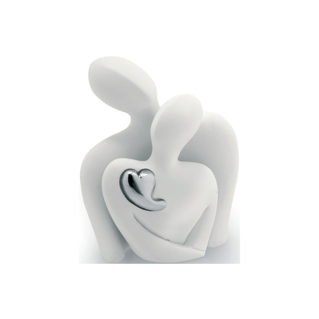 BONGELLI PREZIOSI Figure Statue Lovers Heart 10cm White Marmorino