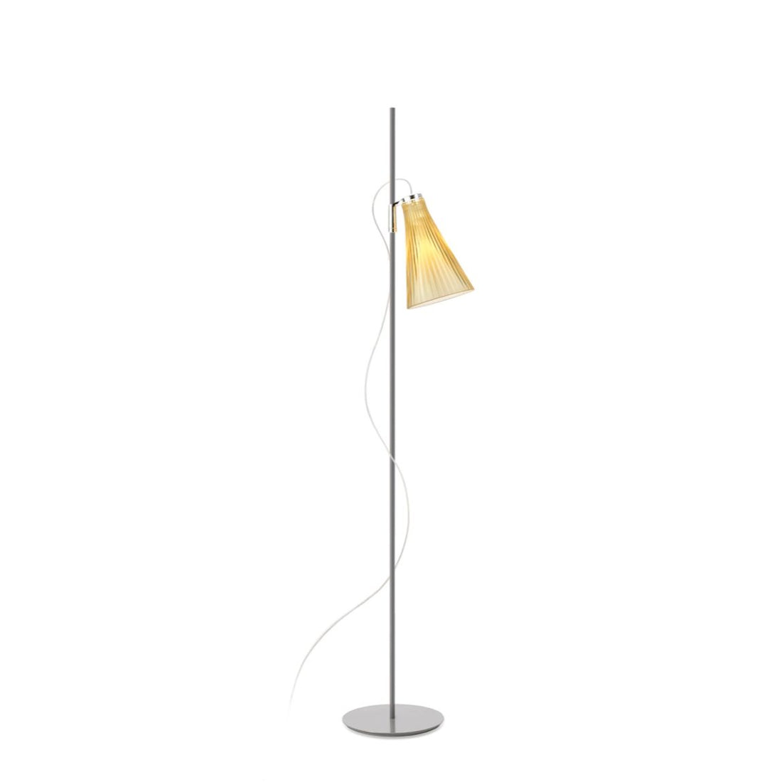 KARTELL K-LUX Floor Lamp Gray Straw Yellow 165cm Steel PMMA