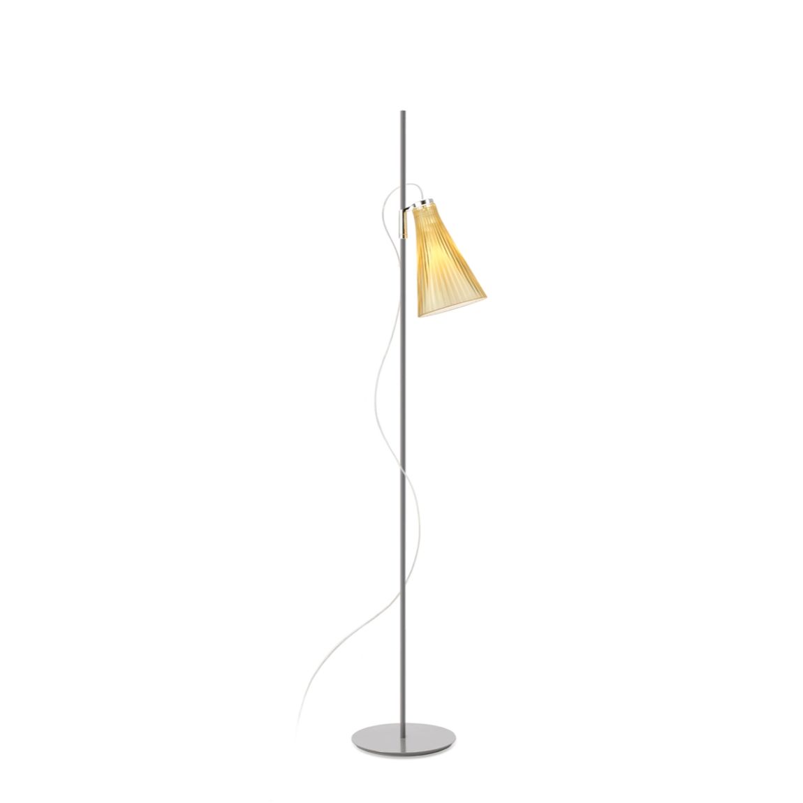 KARTELL K-LUX Lampada da Terra Piantana Grigio Giallo Paglierino 165cm Acciaio PMMA