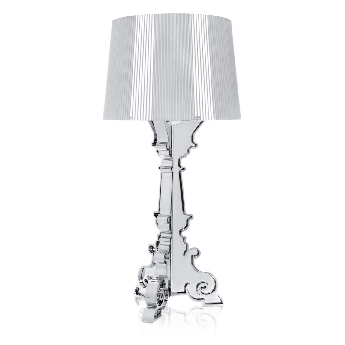 KARTELL Bourgie Table Lamp Silver Metal 78cm Polycarbonate 2.0