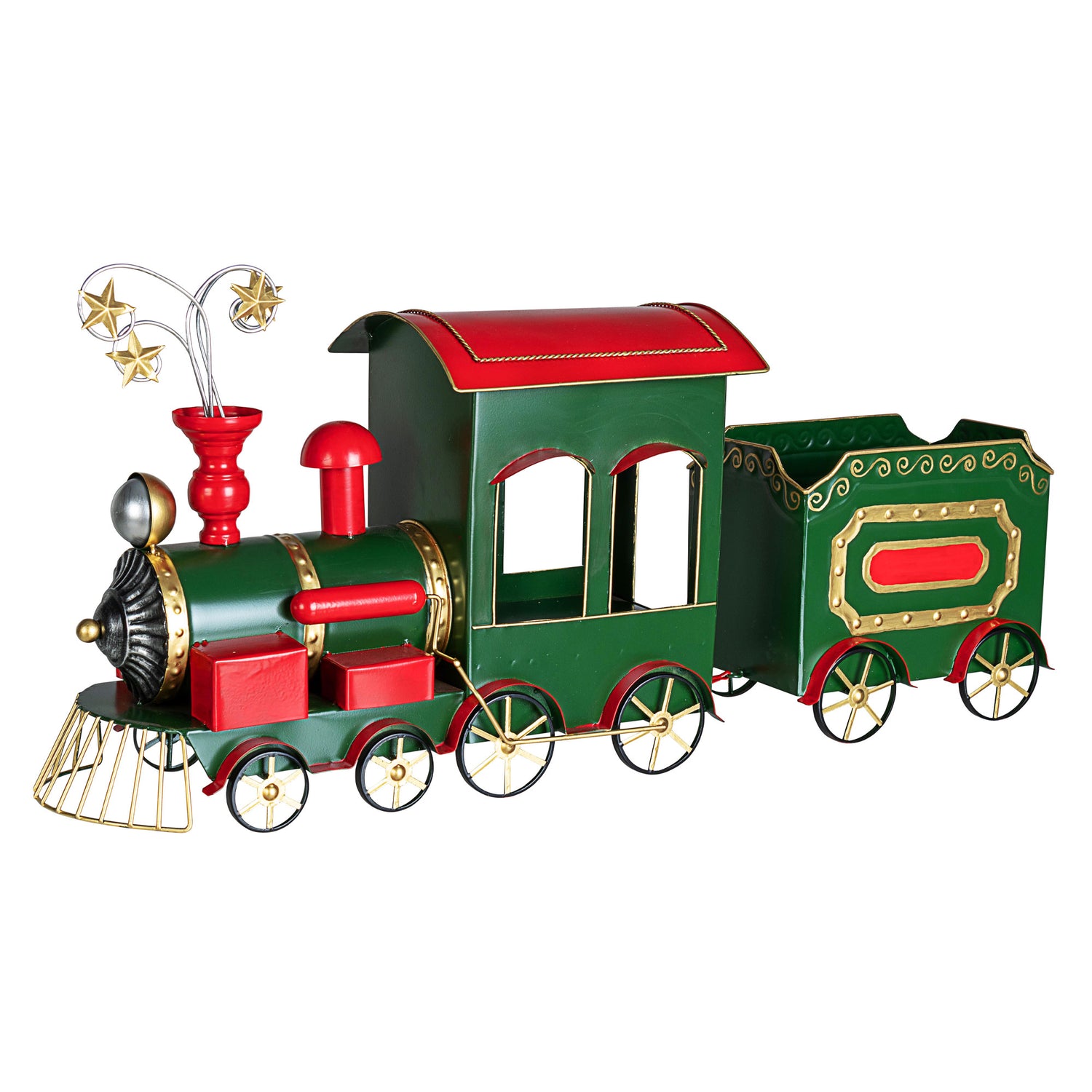 BIZZOTTO Christmas Train Christmas Decoration 86x40cm Green Metal