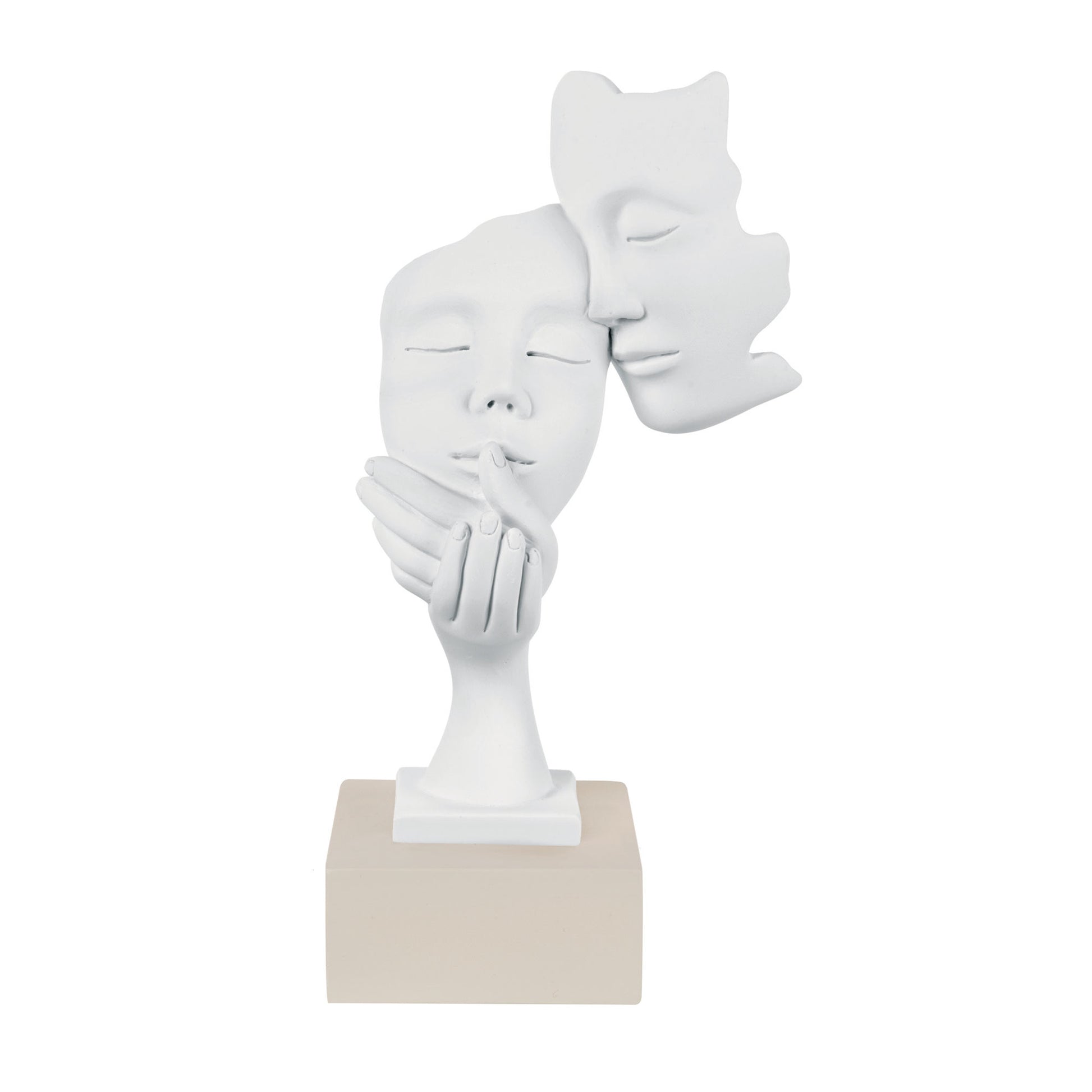 BONGELLI PREZIOSI - Statua Figura Moderna Coppia Face Bianco Nocciola –  Prestige Home