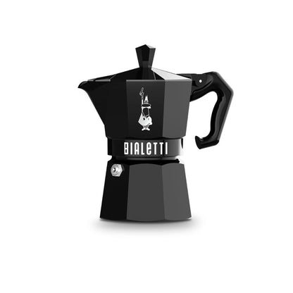 BIALETTI Exclusive Black Moka Coffee Maker 6 Cups Black Aluminium