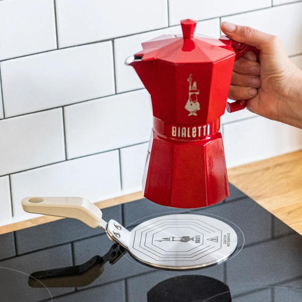 BIALETTI Piattello Induzione Exclusive per Caffettiera Moka Acciaio Crema