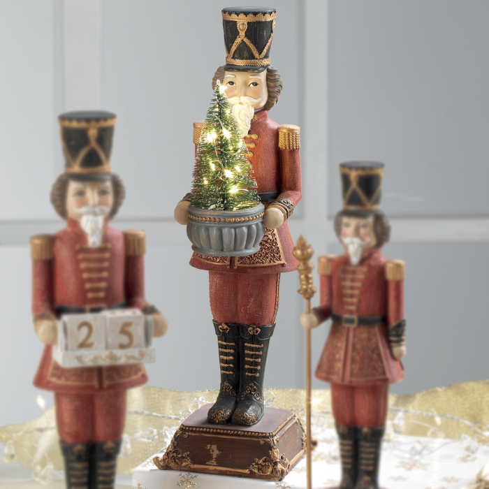 MASCAGNI CASA Christmas Nutcracker Soldier with LED 32cm Polyresin