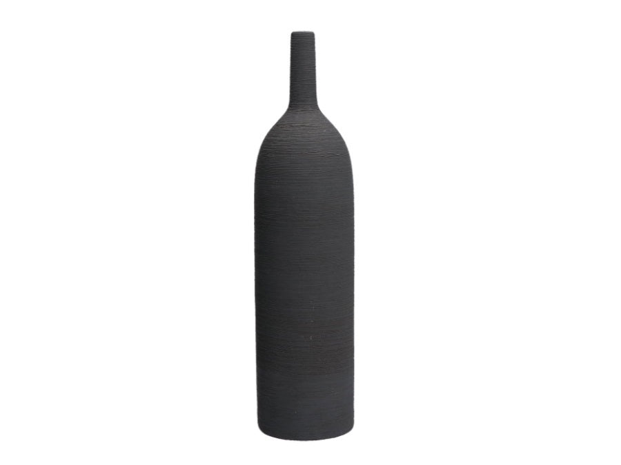 DOMESTIC RITUALS - Graffio Gray Ceramic Bottle Vase 8xh33cm