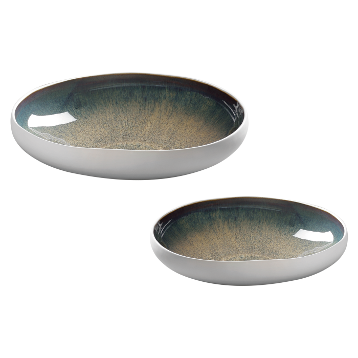 MASCAGNI CASA Set of 2 Pieces Ceramic Bowls Polished Interior Color 20-30cm