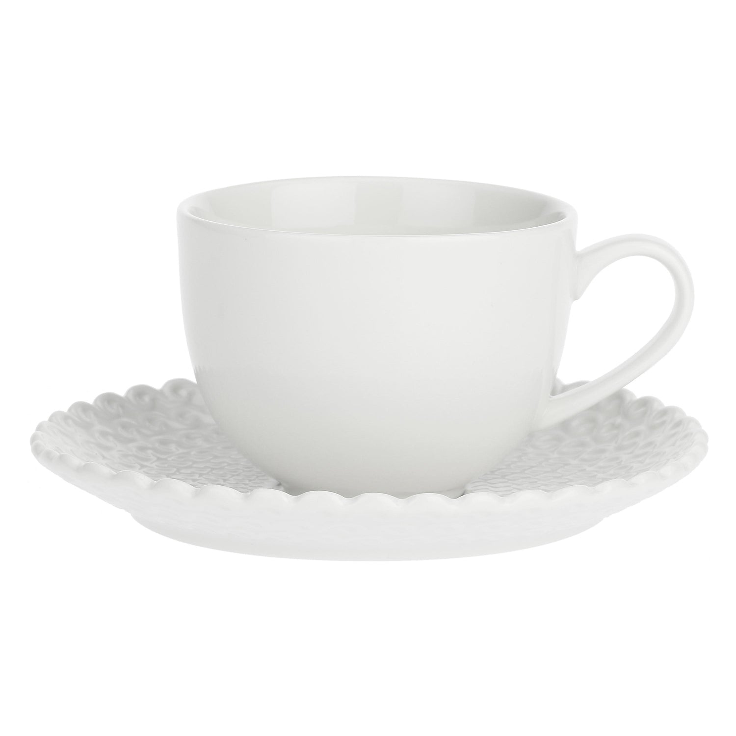 LA PORCELLANA BIANCA Momenti Tea Cup with Saucer Set 6 Pieces 220ml White