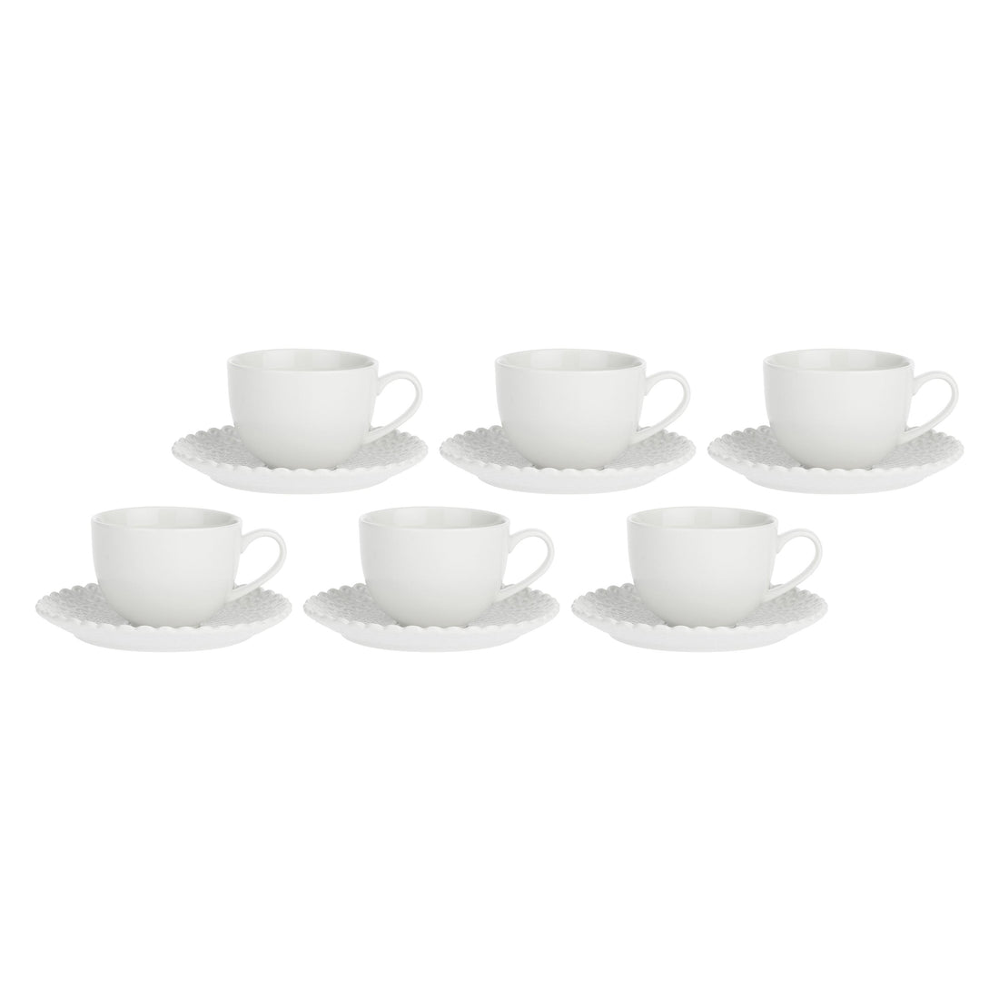 LA PORCELLANA BIANCA Momenti Tazza Tè The con Piattino Set 6 Pezzi 220ml Bianco