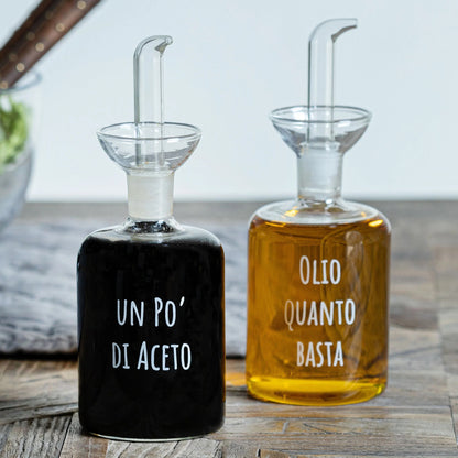 SIMPLE DAY Set 2 Bottiglie Olio e Aceto Oliera Acetiera 250ml Vetro